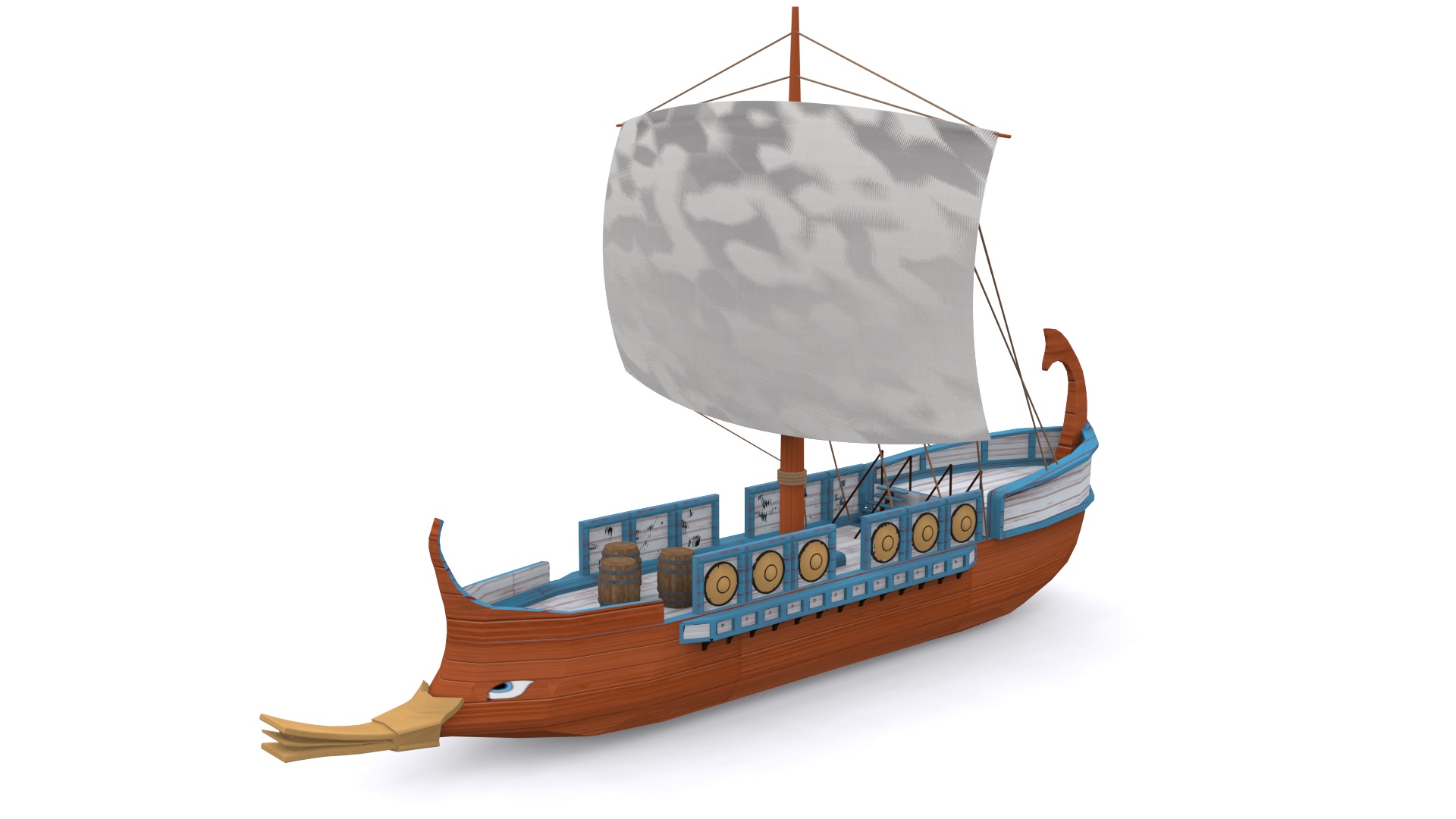 Trirreme boat front render